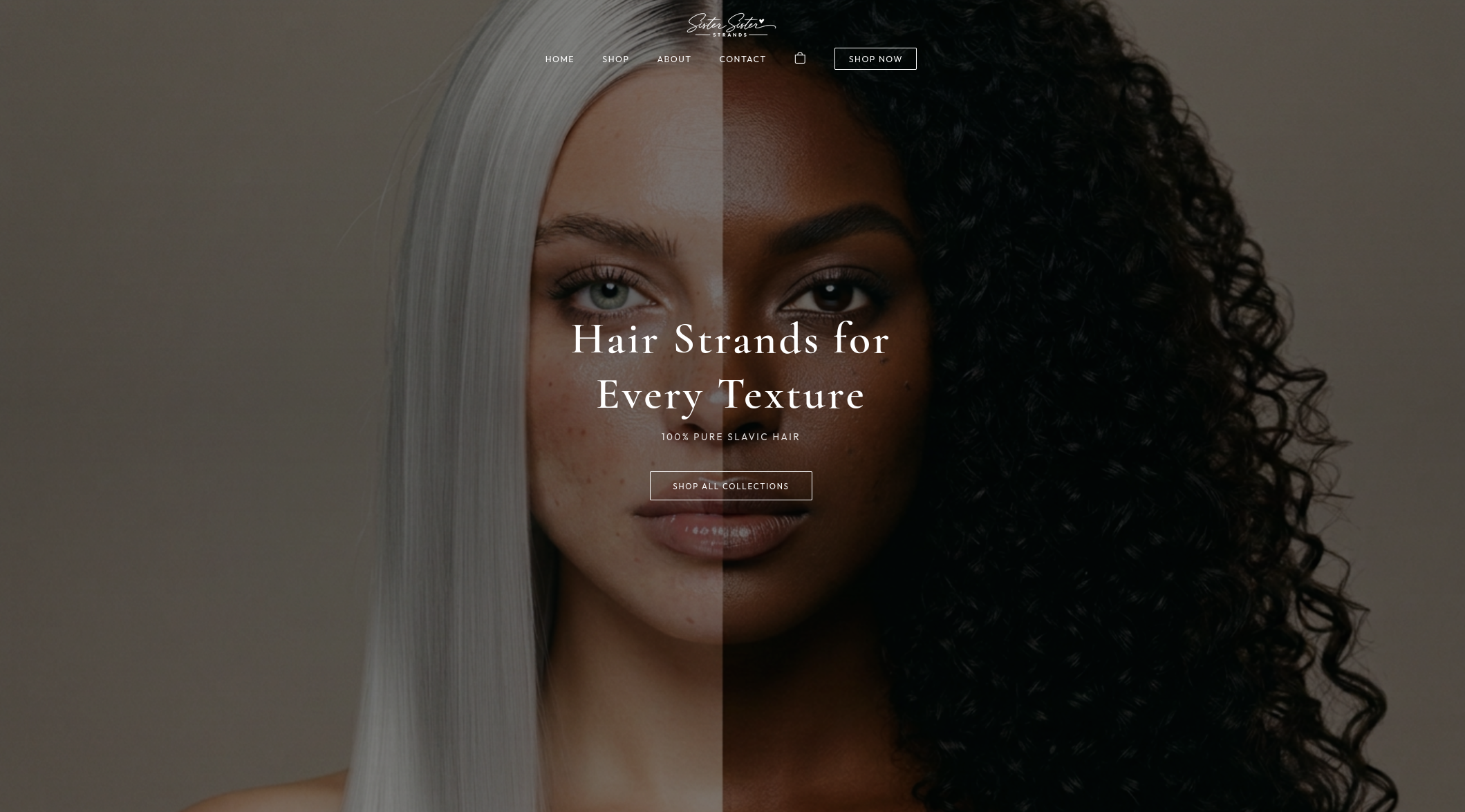 Sister Sister Strands website, custom web design by Nine By Six