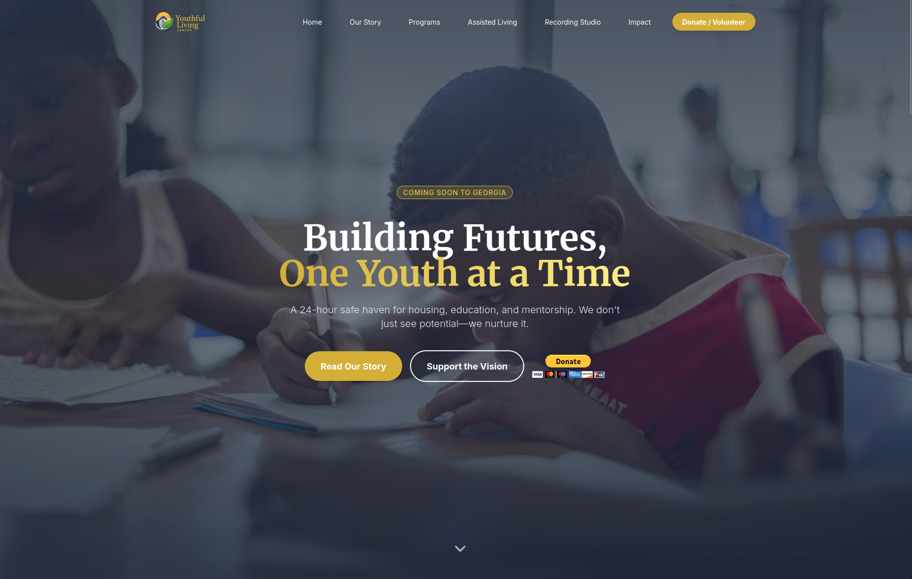 Youthful Living Center website — custom web design by Nine By Six